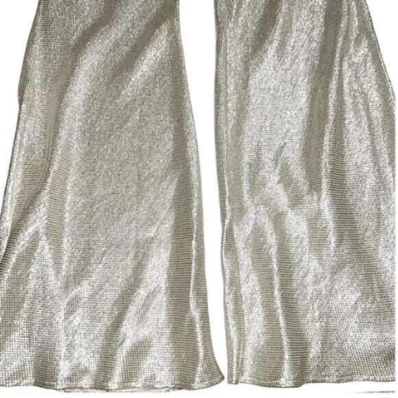 Chic Metallic Wide Leg Pants - Picture 5 of 16